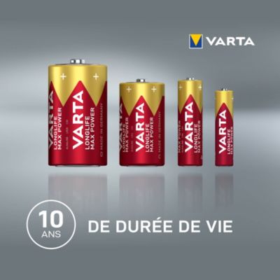 Pile alcaline AA (LR6) Varta Long-life Max Power, lot de 8