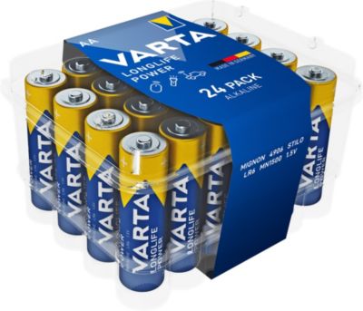 Pile alcaline AA (LR6) Varta Long-life Power, lot de 24