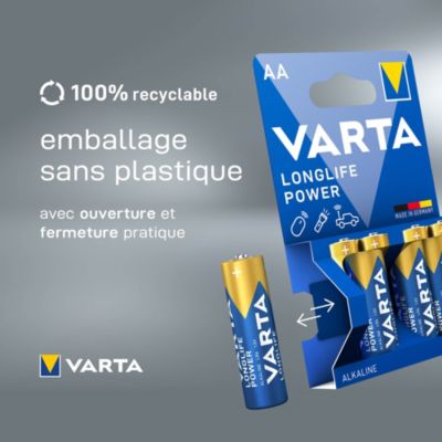 Pile alcaline AA (LR6) Varta Long-life Power, lot de 4