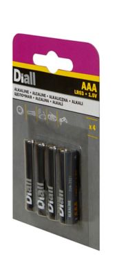 Pile alcaline AAA (LR03) Diall non rechargeable, lot de 24