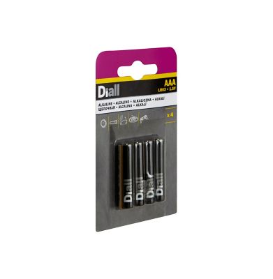 Pile alcaline AAA (LR03) Diall, lot de 4