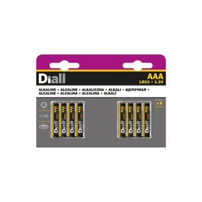 Pile alcaline AAA (LR03) Diall, lot de 8