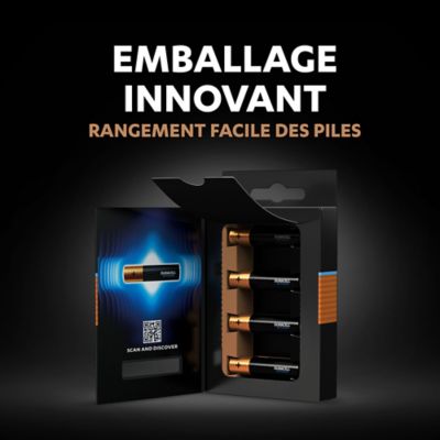 Pile alcaline AAA (LR03) Duracell Optimum, lot de 4