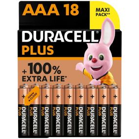 Pile alcaline AAA (LR03) Duracell Plus, lot de 18