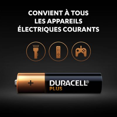 Pile alcaline AAA (LR03) Duracell Plus, lot de 4