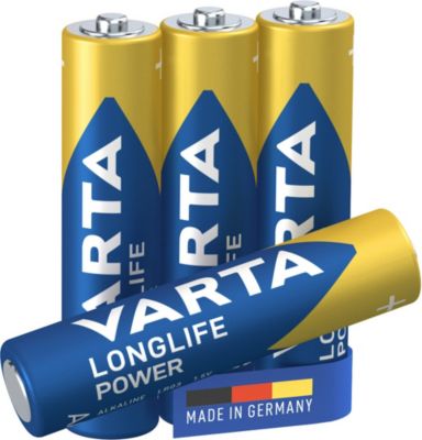 Pile alcaline AAA (LR03) Varta Long-life Power D, lot de 4