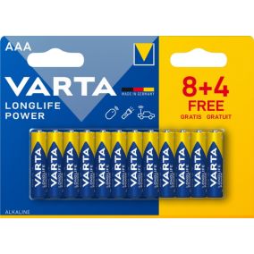 Pile alcaline AAA (LR03) Varta Long-life Power, lot de 12
