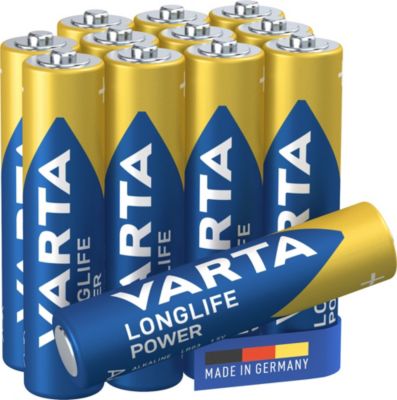 Pile alcaline AAA (LR03) Varta Long-life Power, lot de 12