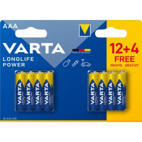 Pile alcaline AAA (LR03) Varta Long-life Power, lot de 16