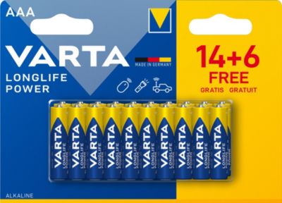 Pile alcaline AAA (LR03) Varta Long-life Power, lot de 2