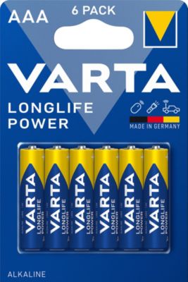 6+2 Piles Alcalines AAA / LR03 LongLife Power, Varta