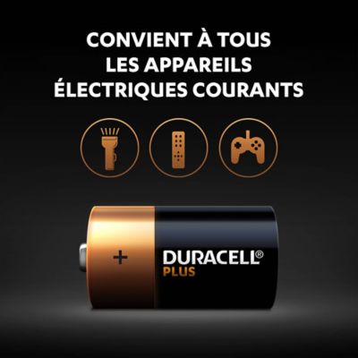 Pile alcaline C (LR14) Duracell Plus, lot de 2