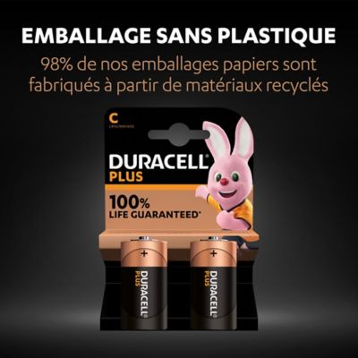 Pile alcaline C (LR14) Duracell Plus, lot de 2