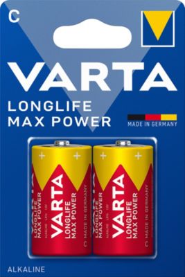 Pile alcaline C (LR14) Varta Long-life Max Power C, lot de 2
