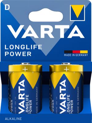 Pile alcaline D LR20 Varta Longlife Power, lot de 2