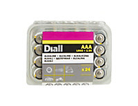 Pile alcaline Diall AAA - LR03, lot de 24