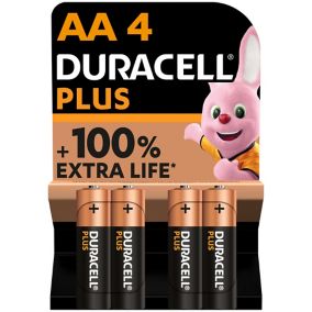 Pile alcaline Duracell Plus AA LR6, lot de 4