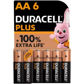 Pile alcaline Duracell Plus AA LR6, lot de 6