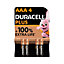 Pile alcaline Duracell Plus AAA LR3, lot de 4