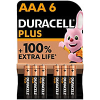 Pile alcaline Duracell Plus AAA LR3, lot de 6