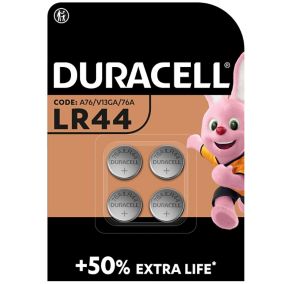 Pile alcaline LR44 Duracell, lot de 4