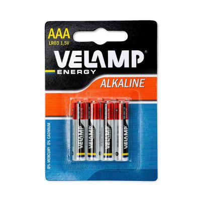 Pile alcaline mini stylet LR03 AAA, 1,5V - Blister de 4