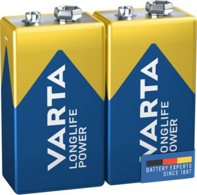 Pile alcaline Varta Long-life Power 9V - PP3, lot de 2