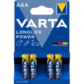 Pile alcaline Varta Long-life Power AAA - LR03, lot de 4