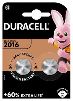 Pile au lithium CR2016 Duracell, lot de 2