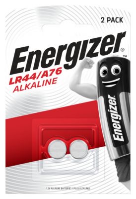 Pile bouton alcaline LR44 vendue par 2 Energizer tension 1,5 V non rechargeable