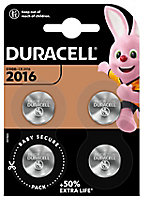 Pile bouton lithium Duracell 2016, lot de 4