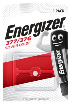 Pile bouton oxyde d'argent V377/SR66 Energizer tension 1,5 V