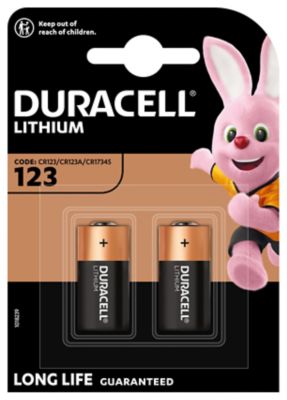 Pile lithium Duracell 123, lot de 2