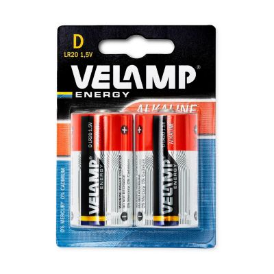 Pile pour lampe de poche alcaline, LR20 D, 1,5V. 2 pièces