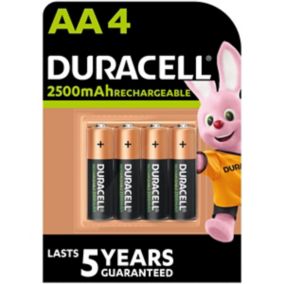 Pile rechargeable AA (LR6) Duracell 1300Mah, lot de 4