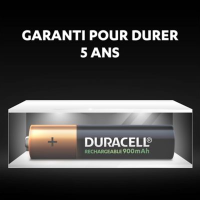 Pile rechargeable AAA (LR03) Duracell 900Mah, lot de 4