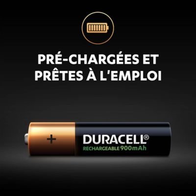 Pile rechargeable AAA (LR03) Duracell 900Mah, lot de 4