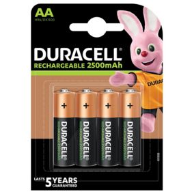 Pile rechargeable Duracell LR6 AA 2500 mAh, lot de 4