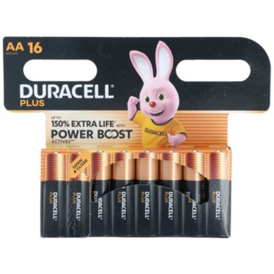 Piles alcaline AA LR6 Duracell Plus Powerboost - lot de 16