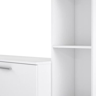 PILVI Meuble TV - Blanc mat - L 220,4 x P41,3 x H177,5 cm