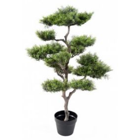 Pin Bonsai artificiel dans un pot en plastique