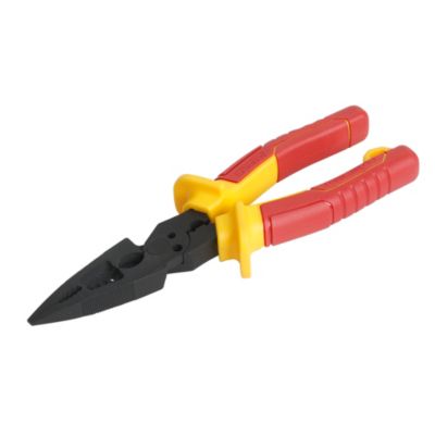 Pince à bec long VDE Erbauer acier au chrome 200 mm