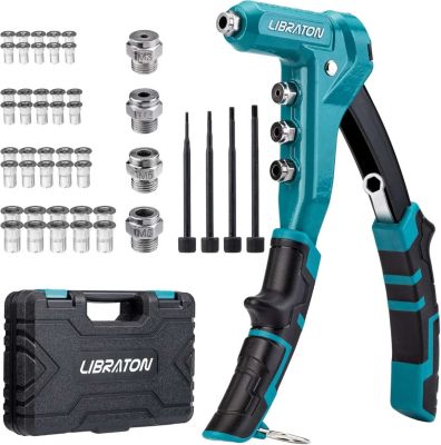 Pince a ecrou a rivet outil avec mandrins M3. M4. M5. M6 et poignee ergonomique 9.5 pouces - LIBRATON