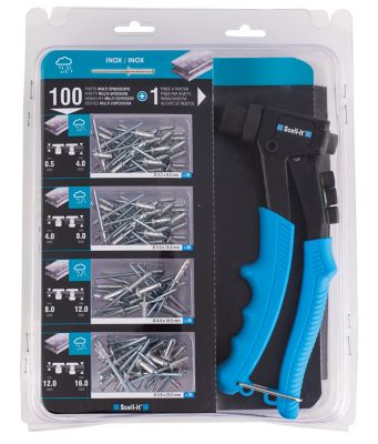 Pince à riveter professionnelle + 100 rivets Scell It