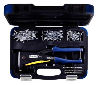 Pince à riveter Rapid RP40 multi + 150 rivets + 3 forets, Coffret
