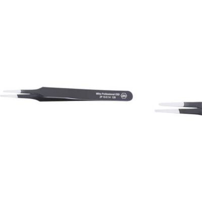 Pince brucelle de précision ESD Wiha 32329 2a plate ronde 120 mm en acier inoxydable