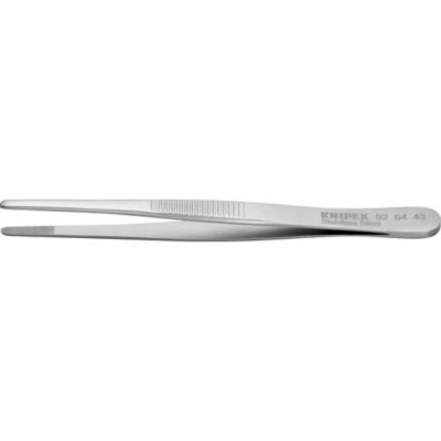 Pince brucelle de précision émoussée 120 mm 92 64 43 - pointes larges 3 mm, acier à ressort