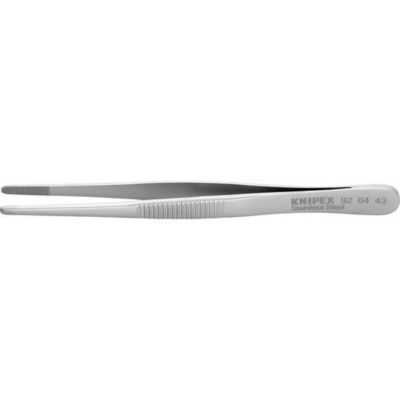 Pince brucelle de précision émoussée 120 mm 92 64 43 - pointes larges 3 mm, acier à ressort