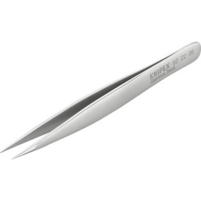 Pince brucelle de précision pointue 120 mm - acier chrome-nickel, revêtement ESD