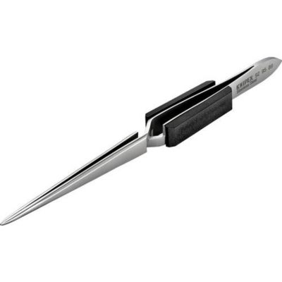 Pince brucelle de soudage droite 160 mm, pointes compactes, acier à ressort